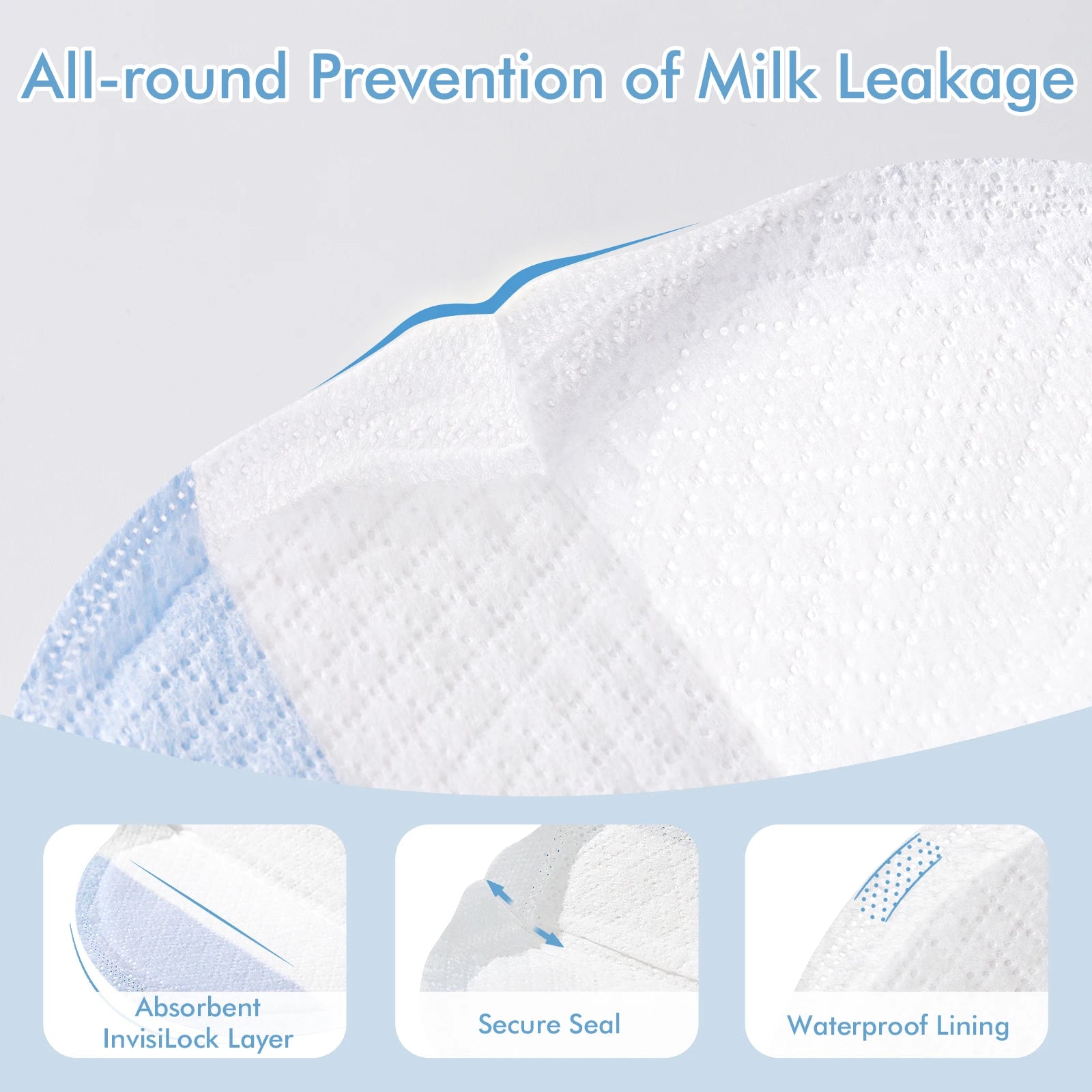 NCVI 2025 New Disposable Nursing Pads,Ultra Absorbent Breastfeeding Pads for Leaking Milk, Thin & Soft Nipple Pads