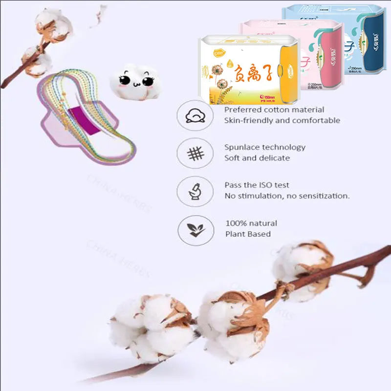 24pcs=3 packs/ Anion Menstrual Pad Sanitary Towels Panty Liners For Women Health Care Feminine Hygiene Product Towels Cotton Pad