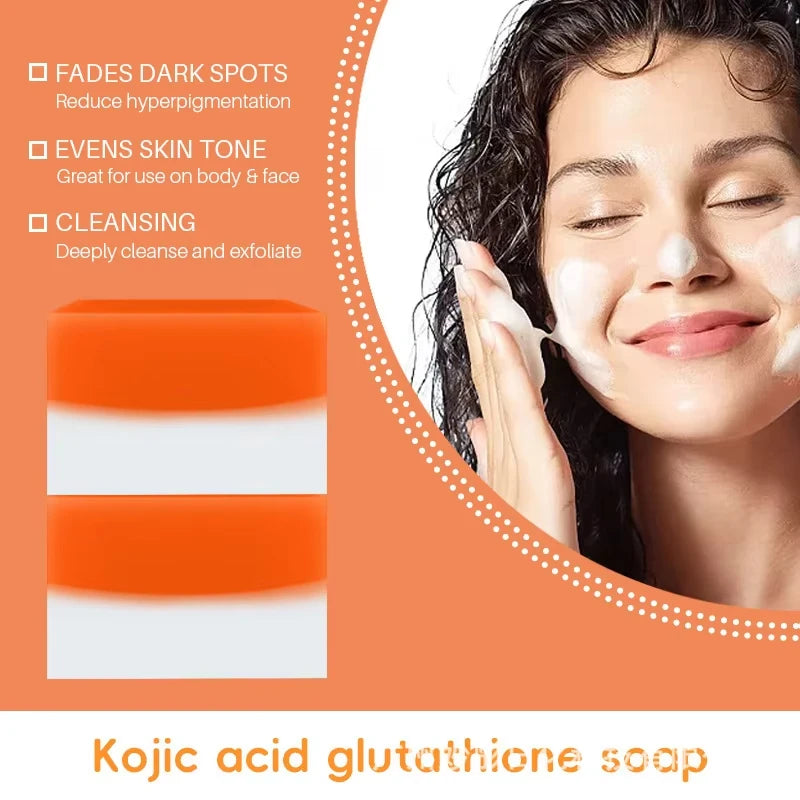 Kojic Acid 100g Whitening Soap, Glutathione Skin Lightening, Anti-aging & Moisturizing Handmade Soap for Face & Body