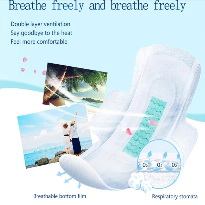 19Packs Organic Pads Ultra Thin Period Pads with Wings Super Absorbency Sanitary Pads for Women100% Cotton Panties Gasket
