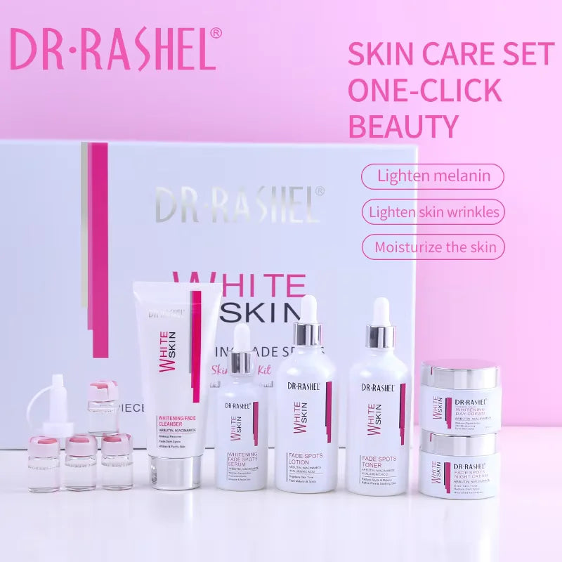 DR.RASHEL Brightening Fade Spots Skin Care Set-Face Serum Cream Facial Cleanser Lotion Toner Ampoule Serums