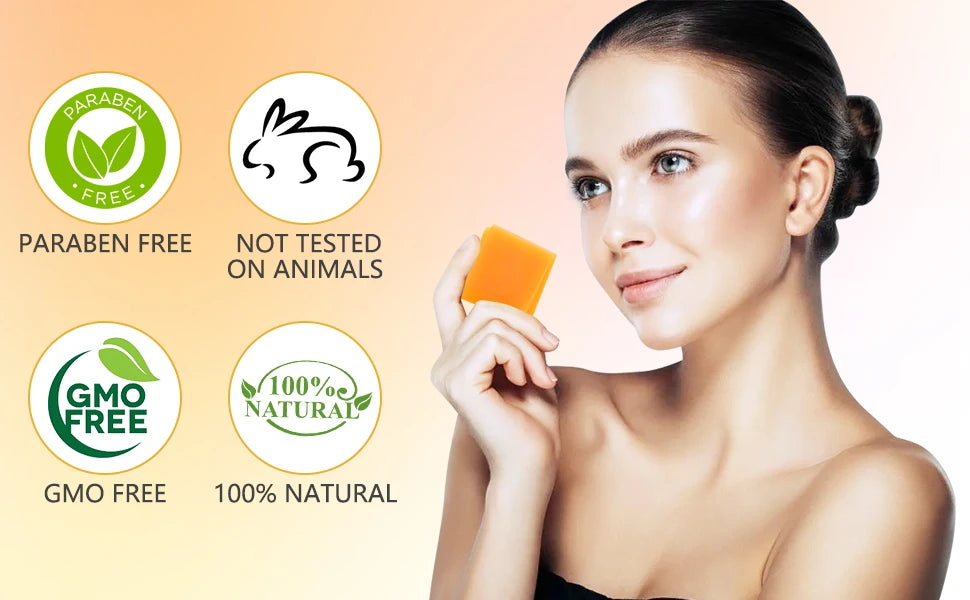 Turmeric Kojic Acid Soap Massage Soap Handmade Soap for Face and Bath for Deep Cleansing, Exfoliation, Body Moisturizing