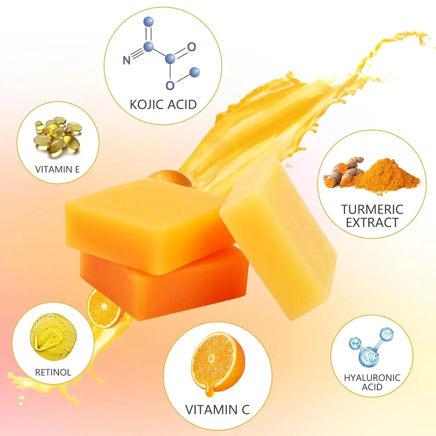 Turmeric Kojic Acid Soap Massage Soap Handmade Soap for Face and Bath for Deep Cleansing, Exfoliation, Body Moisturizing