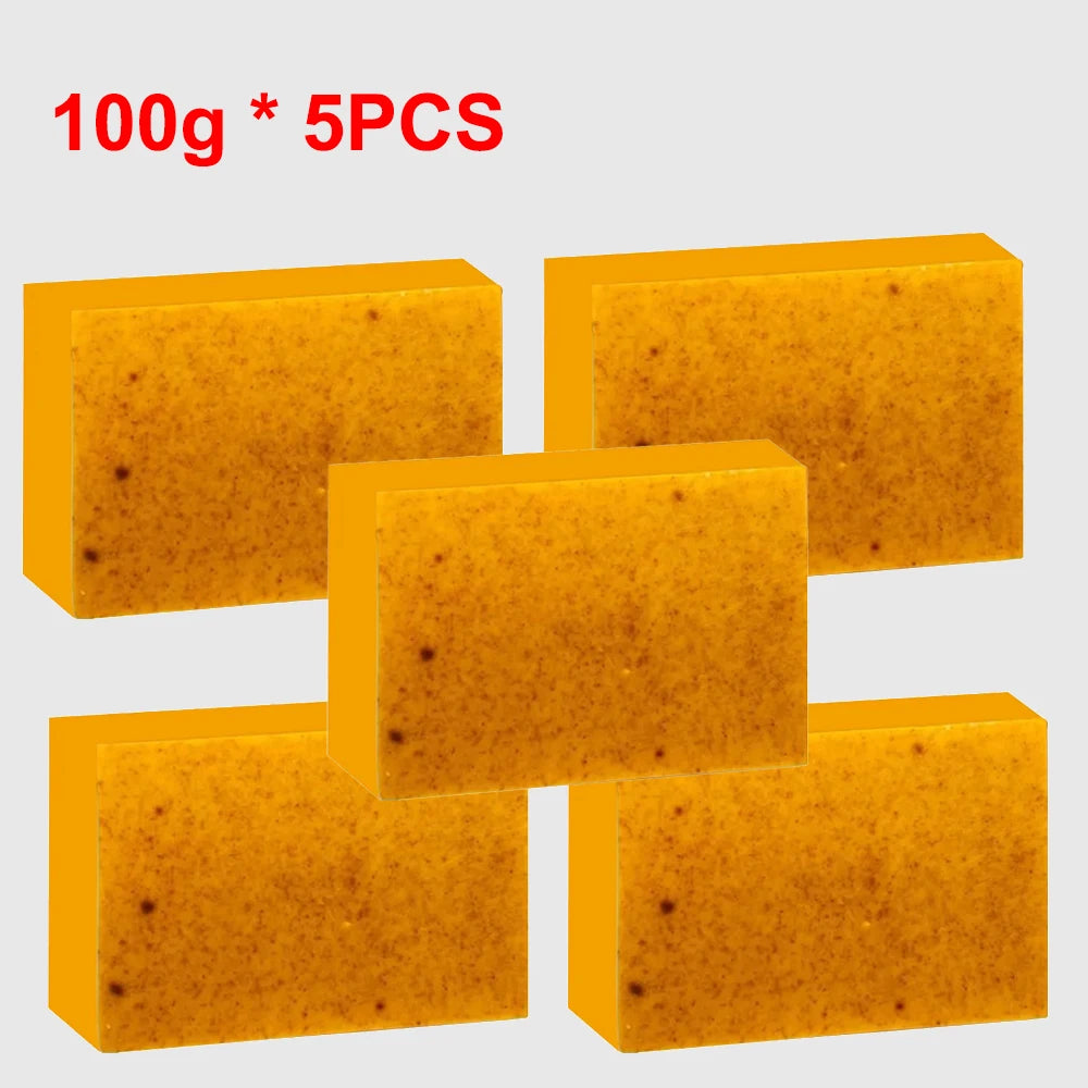 100g 1-10 PCS Turmeric Hand Made Soap, Lemon Kojic Acid Soap, Shower and Facial Soap