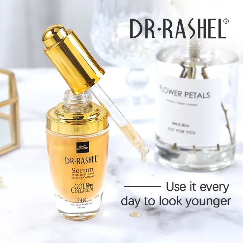 DR.RASHEL 24K Gold Atoms Makeup Primer Collagen Ampoule Whitening Facial Serum 40 ml